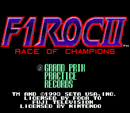 F1 ROC II - Race of Champions (USA) Title Screen